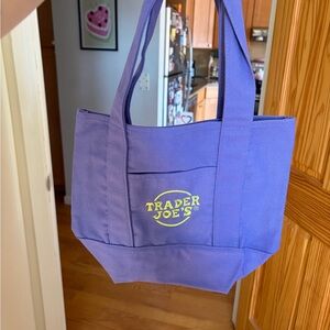 Mini Trader Joes Purple Canvas Tote Bag